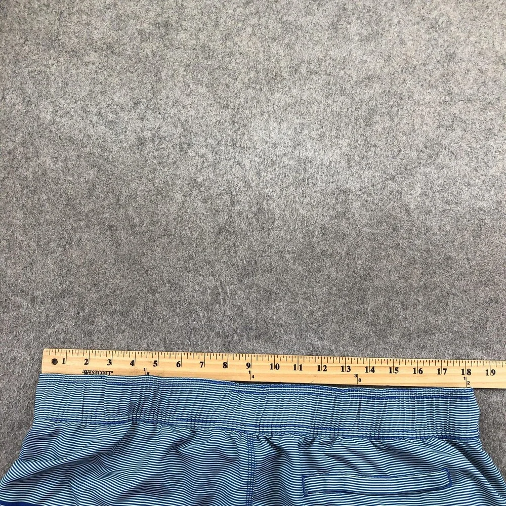 Nautica Swim Trunks Mens XL Blue Stripe Mesh Lined Elastic Waist Drawstring